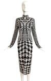 Alexander McQueen Houndstooth Wool Knit Dress 2009